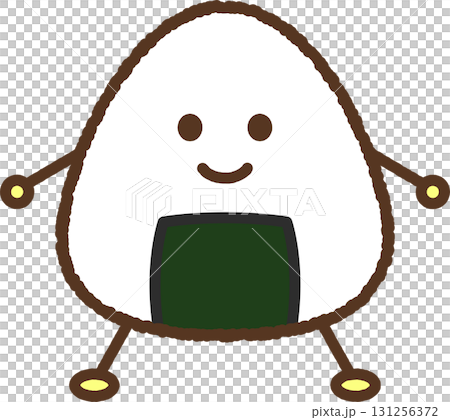 キャラクター風の食べ物アイコン　おにぎり 131256372