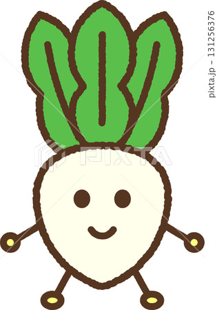 キャラクター風の食べ物アイコン　カブ 131256376
