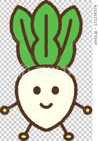 キャラクター風の食べ物アイコン　カブ 131256376