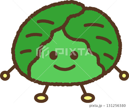 キャラクター風の食べ物アイコン　キャベツ 131256380