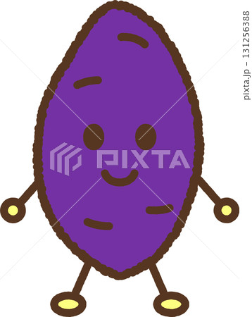キャラクター風の食べ物アイコン　さつまいも 131256388