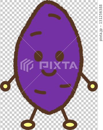 キャラクター風の食べ物アイコン　さつまいも 131256388