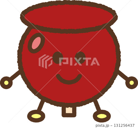 キャラクター風の食べ物アイコン　りんご飴 131256437