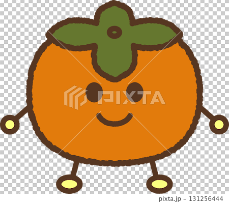 キャラクター風の食べ物アイコン 柿 キャラクター風の食べ物アイコン 柿 131256444