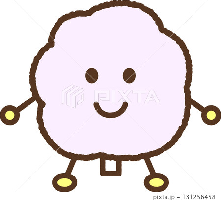 キャラクター風の食べ物アイコン　綿飴 131256458