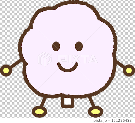 キャラクター風の食べ物アイコン　綿飴 131256458