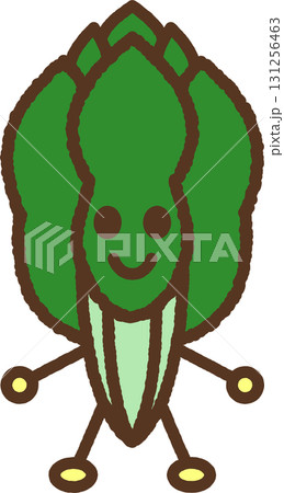 キャラクター風の食べ物アイコン ほうれん草 キャラクター風の食べ物アイコン ほうれん草 131256463