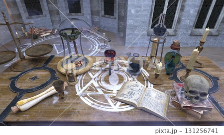 魔法陣がある廃墟 131256741