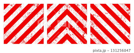 Warning sign with red and white diagonal lines. Attention, danger or caution symbol. Construction site signage, road safety notice, hazard banner, security alert shield. Vector illustration Warning sign with red and white diagonal lines. Attention, danger or caution symbol. Construction site signage, road safety notice, hazard banner, security alert shield. Vector illustration 131256847