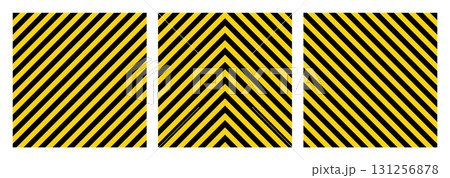 Warning sign with yellow and black diagonal lines. Attention, danger or caution symbol. Construction site signage, road safety notice, hazard banner, security alert shield. Vector illustration Warning sign with yellow and black diagonal lines. Attention, danger or caution symbol. Construction site signage, road safety notice, hazard banner, security alert shield. Vector illustration 131256878