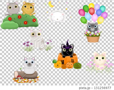 貓無縫圖案 D-1 貓無縫圖案 D-1 131256977