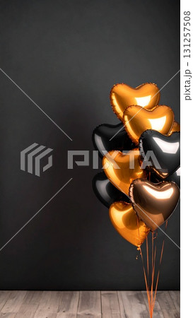 縦型サイズ　ハートの風船の背景　生成AI 131257508
