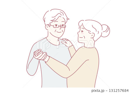 Elderly couple dancing together Elderly couple dancing together 131257684