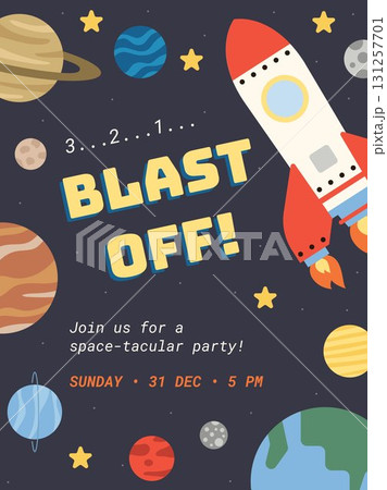 OUTER SPACE party invitation pre-made astronaut themed illustration design celebration printable vector birthday event festival OUTER SPACE party invitation pre-made astronaut themed illustration design celebration printable vector birthday event festival 131257701