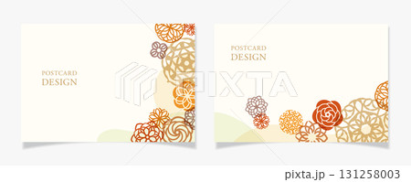 和風な柄をモチーフにしたポストカードデザインA 和風な柄をモチーフにしたポストカードデザインA 131258003