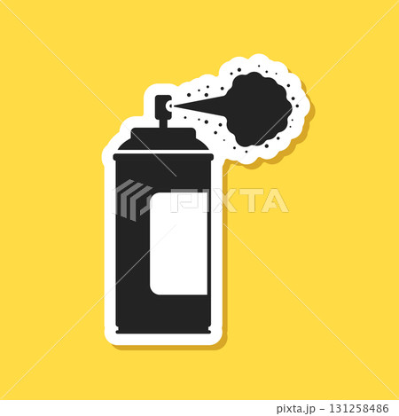 Spray can sticker icon in flat style. Aerosol...のイラスト素材 [131258486] - PIXTA