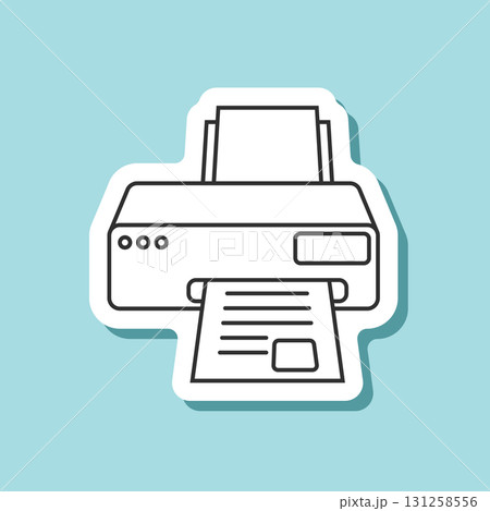 Printer sticker icon in flat linear style....のイラスト素材 [131258556] - PIXTA