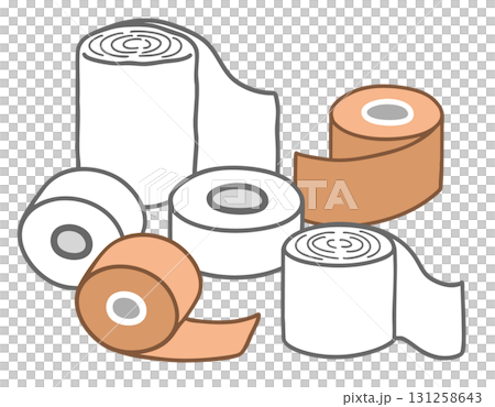 Bandages and tape for treating injuries 131258643