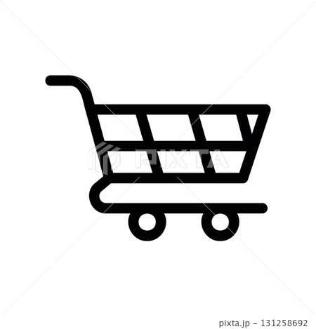 Simple black vector icon with a theme shopping cart 131258692