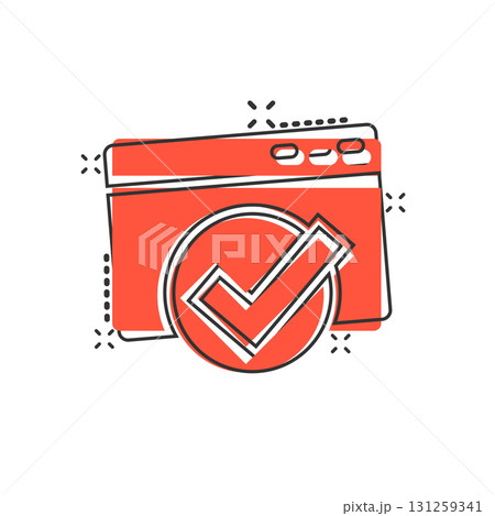 To do list icon in comic style. Document checklist cartoon vector illustration on white isolated background. Notepad check mark splash effect business concept. To do list icon in comic style. Document checklist cartoon vector illustration on white isolated background. Notepad check mark splash effect business concept. 131259341