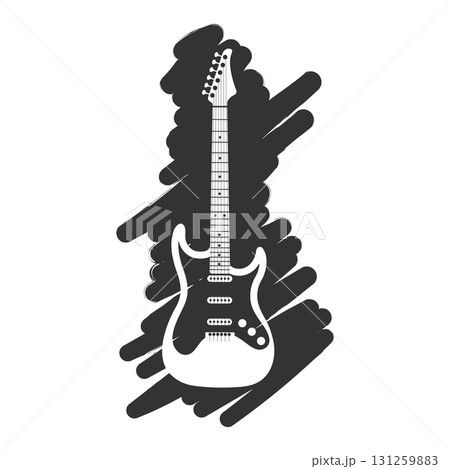 Electric guitar silhouette. Vector illustration 131259883