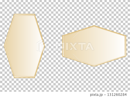 Luxury golden hexagon shape set 131260284