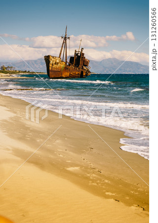 The famous shipwreck near Gythio Greece 131260566