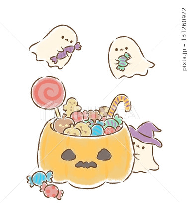 おばけさんとお菓子の山　背景なし 131260922