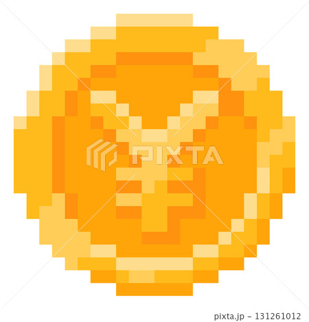 Yuan coin pixel art, vector retro 8 bit money...のイラスト素材 [131261012] - PIXTA