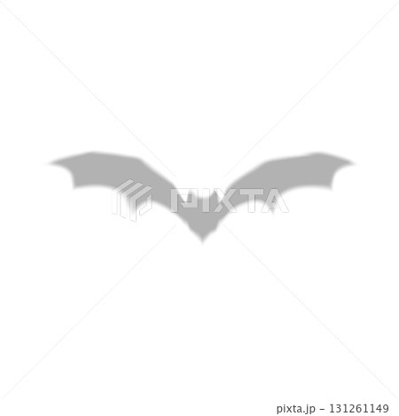 Bat silhouette with shadow effect, gray blurred color. 131261149