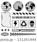 Streetwear Graphic Elements Futuristic Tech and Globe Set 131261444