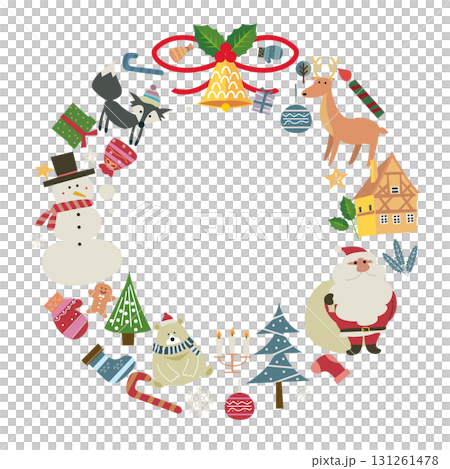 可愛い手書き風クリスマスイラスト素材 可愛い手書き風クリスマスイラスト素材 131261478