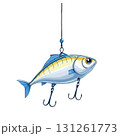 Vsai fishing lure hanging on a fishing line, ready for catching fish 131261773