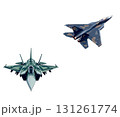 Vsai two modern fighter jets flying in formation, showcasing military power 131261774
