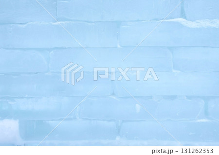 Ice brick wall texture using as background, close-up view. 131262353