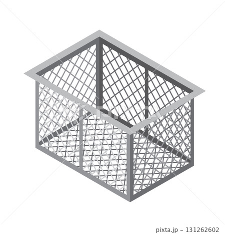 金属メッシュのごみ収集ボックス(アイソメトリックイラスト) 金属メッシュのごみ収集ボックス(アイソメトリックイラスト) 131262602
