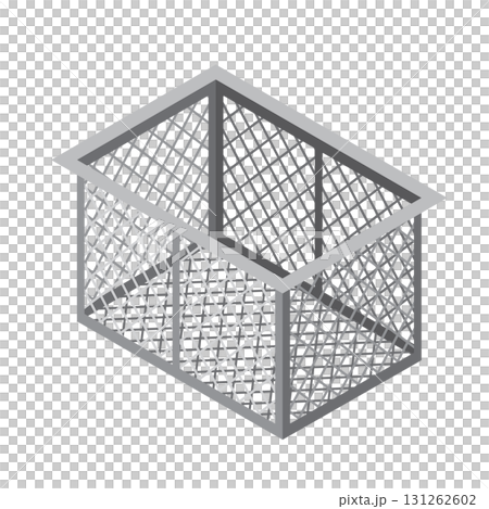 金属メッシュのごみ収集ボックス(アイソメトリックイラスト) 金属メッシュのごみ収集ボックス(アイソメトリックイラスト) 131262602
