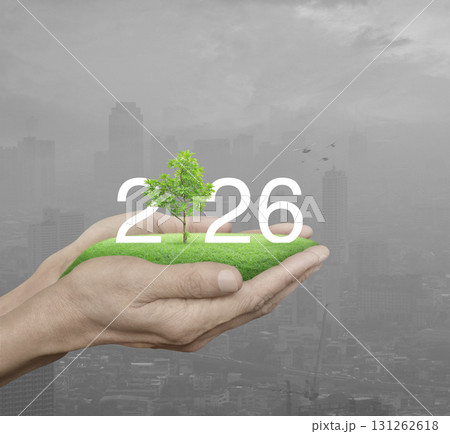 Happy new year 2026 ecological cover concept Happy new year 2026 ecological cover concept 131262618