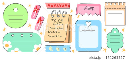 Colorful doodle memo templates Colorful doodle memo templates 131263327