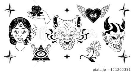 Old school tattoo collection 131263351