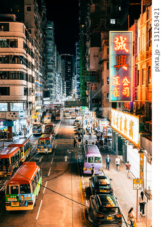 香港の裏通り　旺角（モンコック）　※一部ソフトフォーカス 131263421