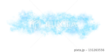 Dense light blue smoke cloud with soft edges and transparency effect on a black background for dreamy, airy, or fantasy visuals 131263556