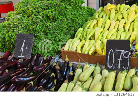 Fresh ripe vegetables on market 131264618