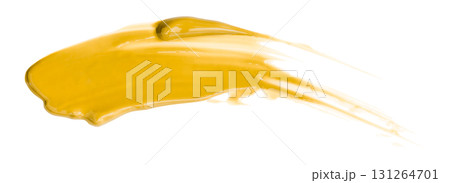 yellow watercolor brush isolated on transparent background 131264701