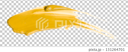 yellow watercolor brush isolated on transparent background 131264701