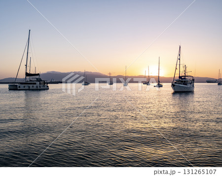 Twilight Sailboats in Gibraltar Bay 131265107