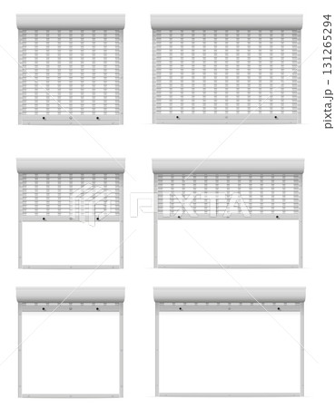metal perforated rolling shutters cartoon stock vector illustration 131265294