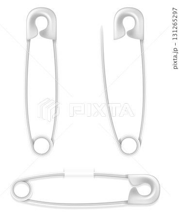 metal safety pin cartoon stock vector illustration 131265297