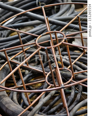 Industrial equipment made of metal copper coils and rubber Industrial equipment made of metal copper coils and rubber 131265554