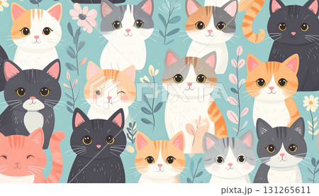 猫のイラスト,猫の壁紙,Generative AI,AI画像 131265611